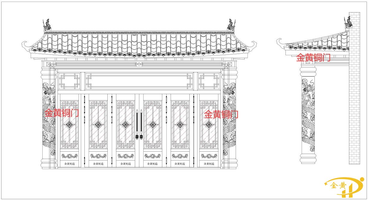 別墅銅門(mén)CAD效果圖